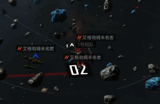 艾格勒姆未名者在战场上带领舰队冲锋陷阵，头顶金色称号特效