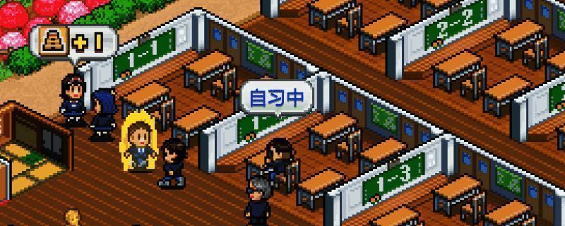 游戏中角色们在校园中互动的温馨画面，两名学生手牵手站在樱花树下