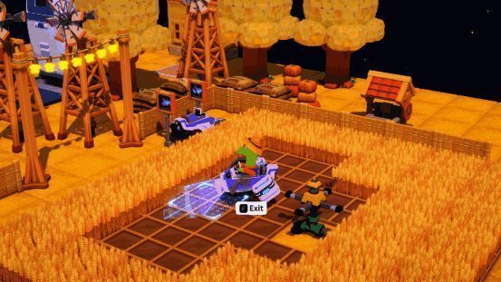 星球建设画面，展示玩家在星球上开垦土地、种植作物的场景