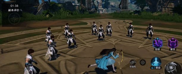 宁荣荣技能特效展示，七彩光芒环绕，形成保护屏障