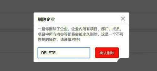 二次验证窗口截图，包含文本输入框与确认删除按钮