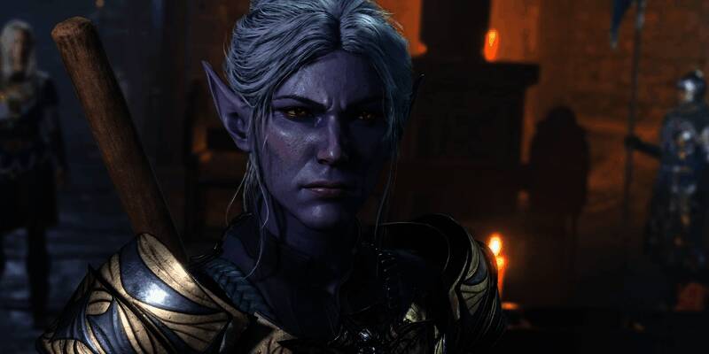 《博德之门3》角色卡尔拉奇战斗场景，画面充满史诗感与细节刻画