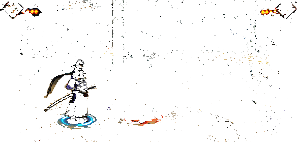 漂泊带土使用武士刀进行招架反击，刀光延迟爆炸