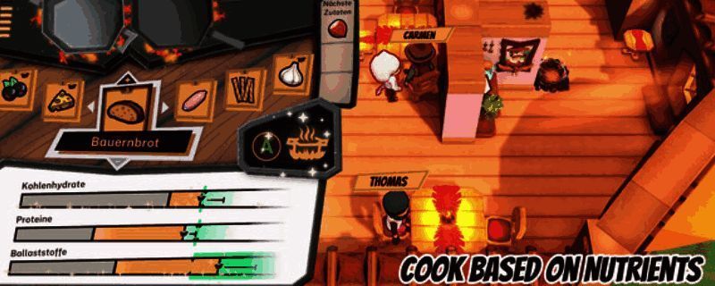 游戏主视觉图，画面中一位怪异角色手持大锅，背景充满奇幻色彩