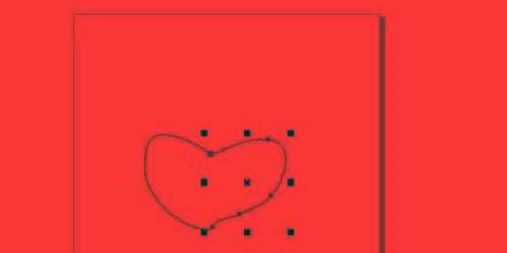 画布上显示已绘制出的左侧心形轮廓线条