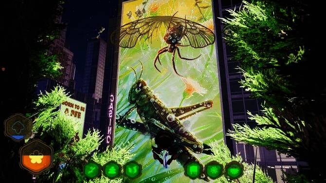 蜜蜂在阳光下飞翔，周围环绕着五彩斑斓的花朵