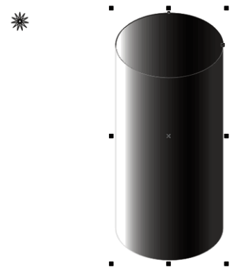 所有图形元素已群组为一个完整圆柱体对象