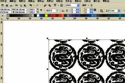 完成图案填充后的矩形对象，展示图案细节与整体效果