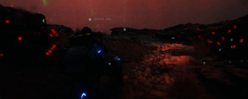 游戏内角色正在进行配送任务，周围环境复杂，车辆需小心驾驶