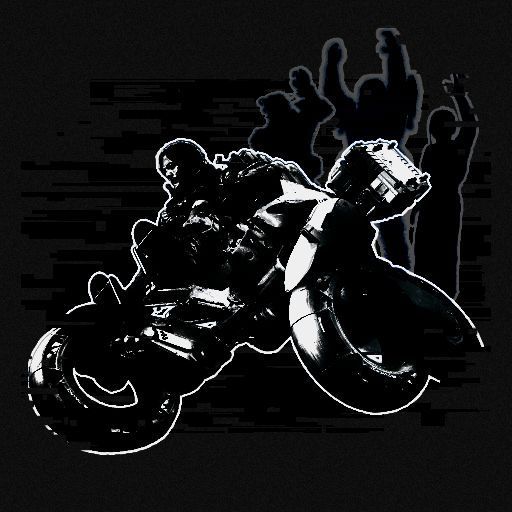 游戏中角色驾驶车辆穿越复杂地形，前方有障碍物提示小心通过