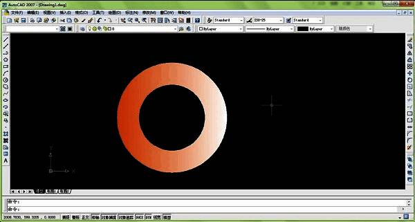 经过色彩填充后的同心圆效果图