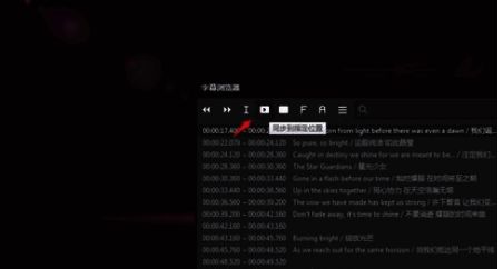 同步按钮被点击，界面上提示字幕同步成功