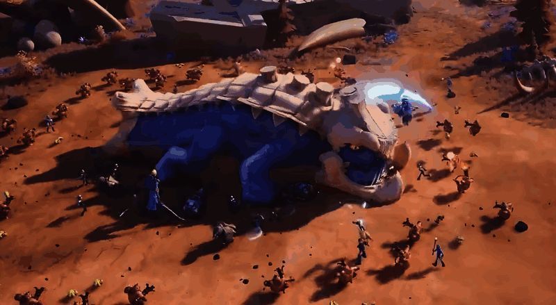 游戏内联盟界面，显示联盟成员共同挑战巨兽的信息提示