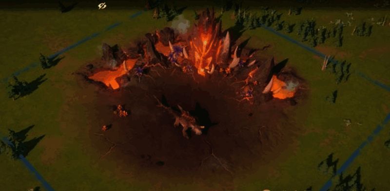 战斗胜利画面，显示联盟成员成功击败岩岭巨龙后的庆祝动画