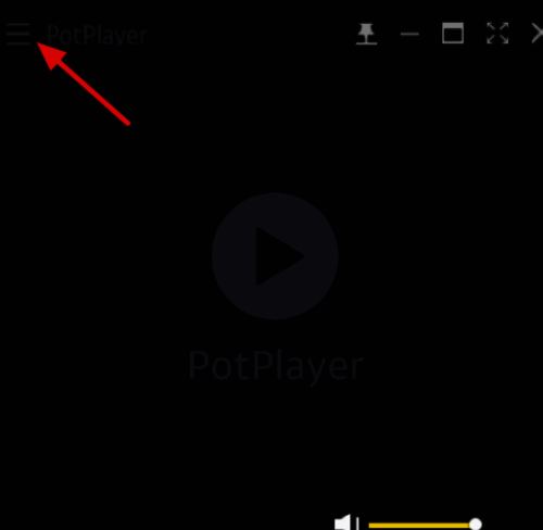 PotPlayer主界面左上角图标示意图