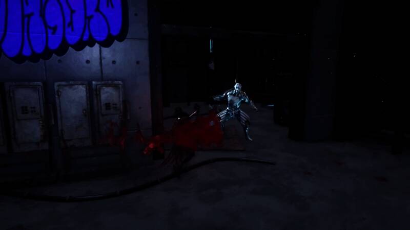 角色手持Magatsuhi法杖在战场中挥舞，光影交错，充满动感