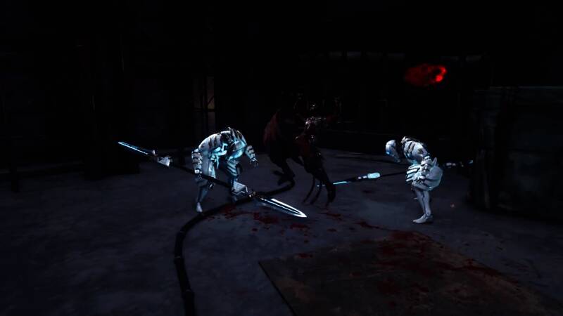 未来都市背景下，主角与巨型机械敌人展开对决，特效华丽