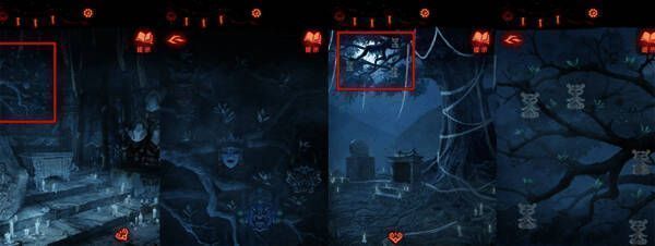 塔外树枝上挂着多个纸娃娃，排列方式看似随意却暗藏玄机