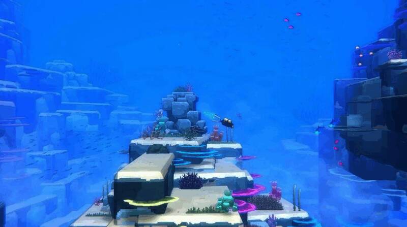 《潜水员戴夫》游戏场景截图，海底世界色彩斑斓，角色正在进行探险任务