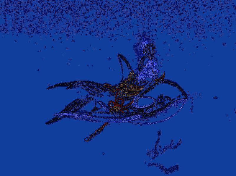 逆戟鲸坐骑在水中高速冲刺，气泡环绕特效炫目