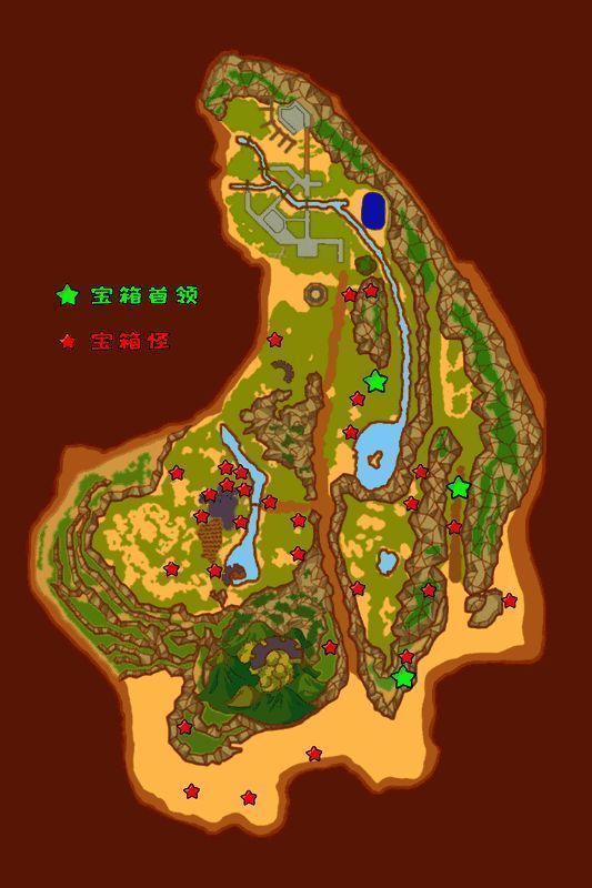 晨光镇地图宝藏刷新点分布图，标出多个关键刷新坐标