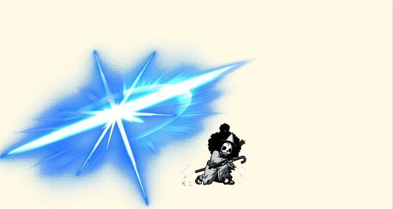 SP骨头吉跃起挥剑释放魂之箭羽斩，敌人被冰霜覆盖