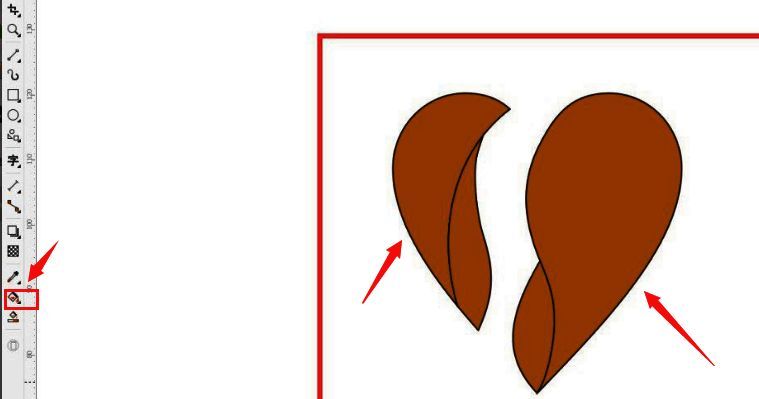 应用渐变填充后的完整立体心形效果