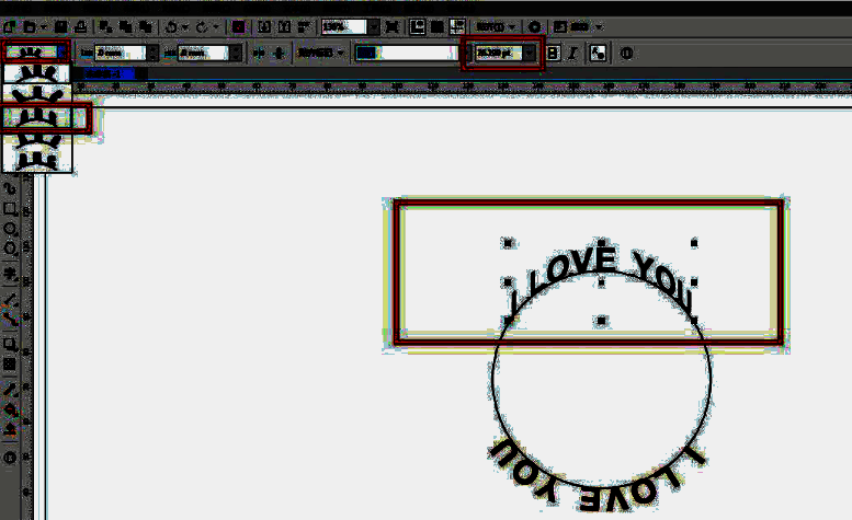 立体环绕设置界面，文字呈现出三维环绕曲线的预览效果