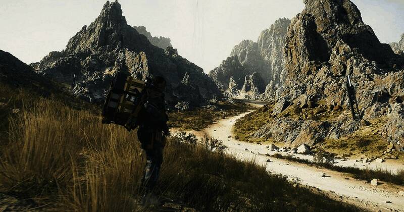 《死亡搁浅2》游戏封面及评分详情展示，画面呈现主角手持武器穿越废墟的未来场景