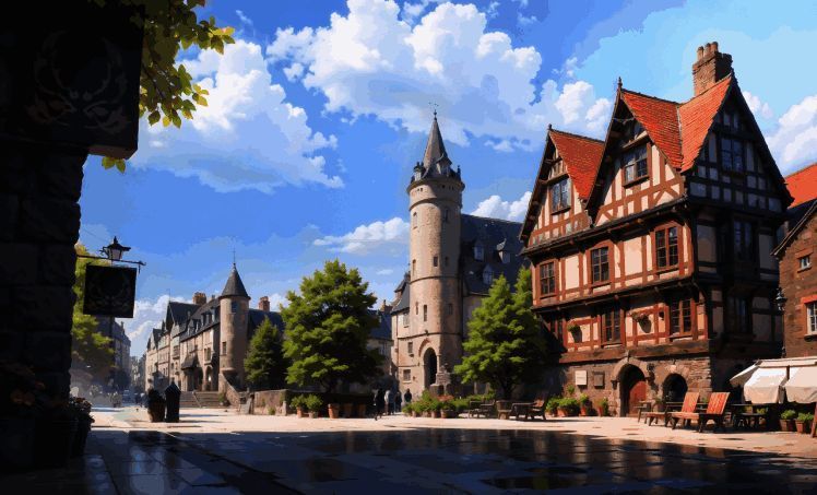 玩家操控船只航行于海面，远处是壮观的城市轮廓线