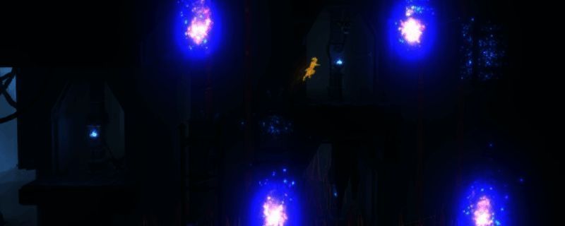 《穿越梦魇》游戏封面展示，黑暗幻想风格画面，主角手持武器面对未知敌人