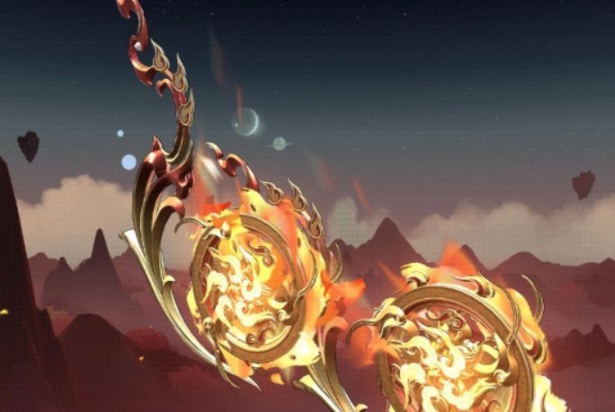 玩家操控风火轮在空中疾驰，身后留下火光轨迹，速度感爆棚