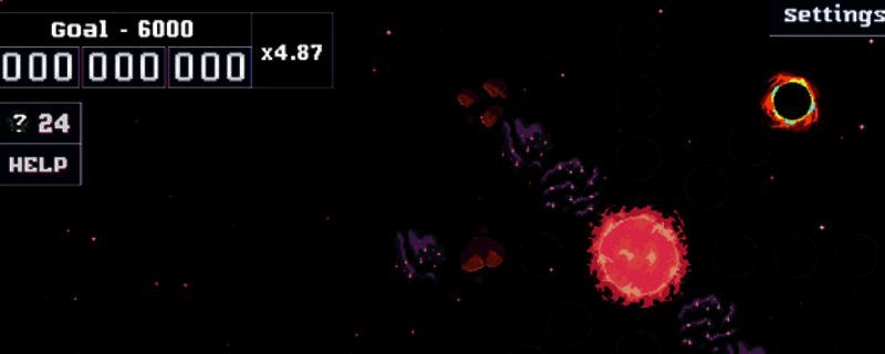 Gyre游戏主界面展示，深邃的宇宙背景中漂浮着神秘的几何体结构