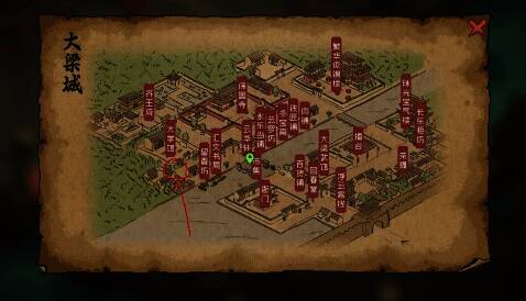 三张藏宝图分别展示不同地点的地图标记，包括湖泊边、古树旁与古建筑门前