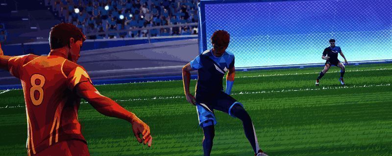 守门员在禁区内正面面对持球者，保持稳定站位