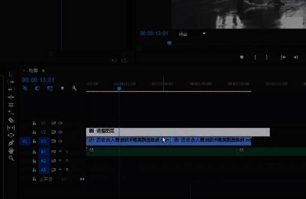 黑白风格视频预览播放界面