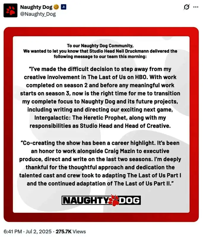 《最后的生还者》剧集中艾莉与乔尔的经典镜头，画面充满末世氛围