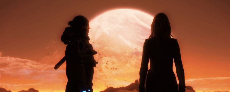 《死亡搁浅2》游戏场景截图，角色手持设备站在高地上俯瞰远方城市