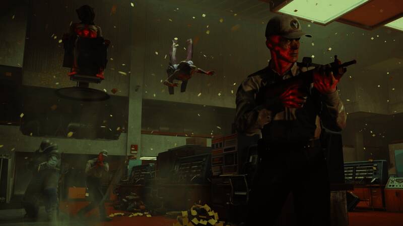 《FBC：Firebreak》多人对战场景截图，角色在废墟中展开激烈交火