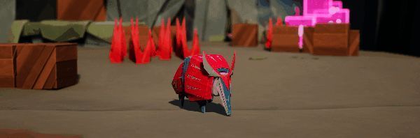 角色手持纸扇，周围弥漫着绿色瘴气，背景为破损的折纸建筑