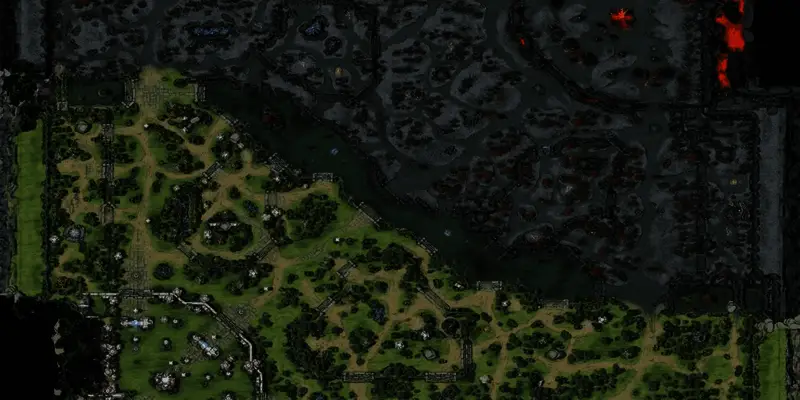 DOTA2地图中多个关键战略点位分布图解