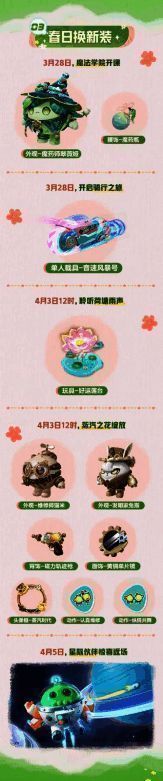 游戏外观展示图，呈现多款春日限定皮肤设计