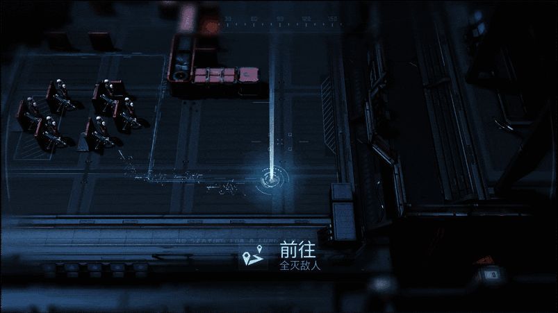 动态演示图，展示角色在复杂地形中移动并触发机关