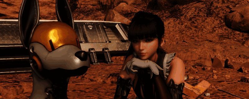 剑星游戏内高塔场景，角色站在崩塌边缘眺望远方