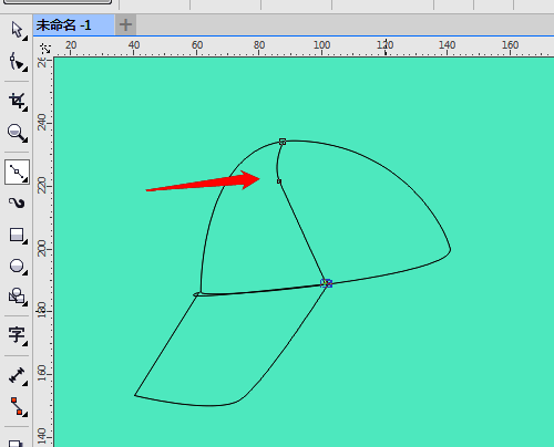 绘制帽沿与曲线的细节操作界面