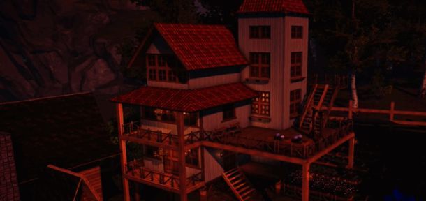 《荒原曙光》防御布局示意图，显示围墙与瞭望塔之间的协同部署