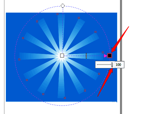 最终完成的放射性图形，呈现出炫丽的光影效果