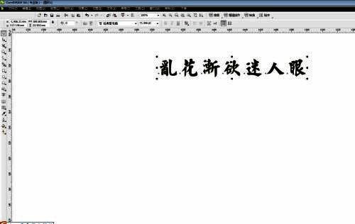CorelDraw界面中已输入的文字示例