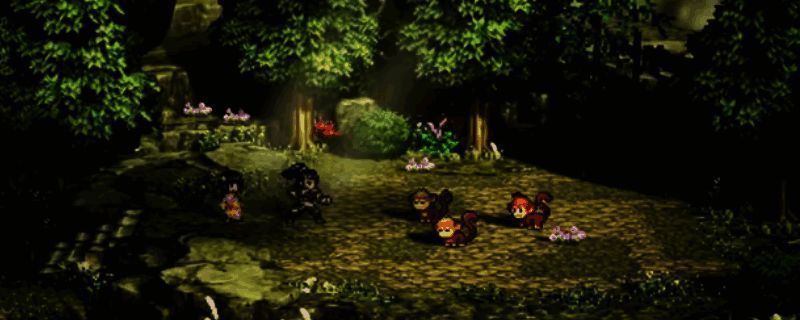 《逸剑风云决》游戏内采集场景，角色在野外与怪物战斗