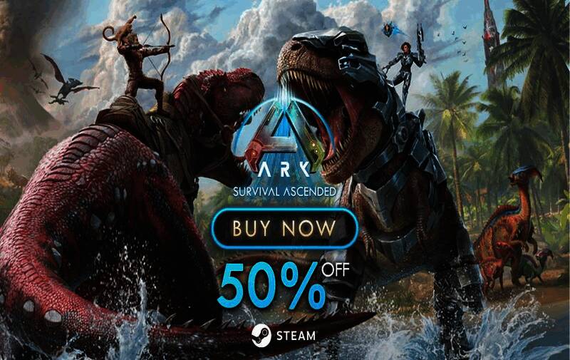 《方舟：生存飞升》夏促特卖界面截图，显示各类DLC折扣信息